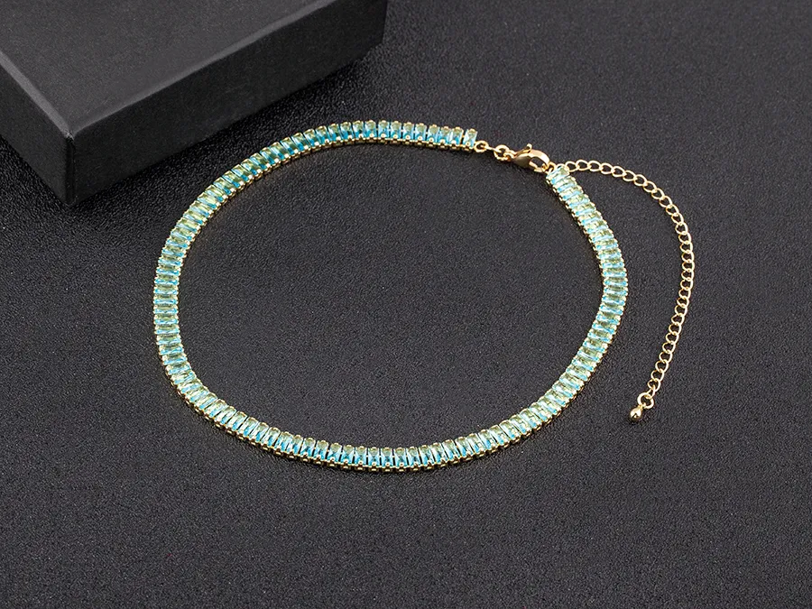 Cubic Zirconia Collar Necklace Bohemian Style Adjustable Chain_voghion.com
