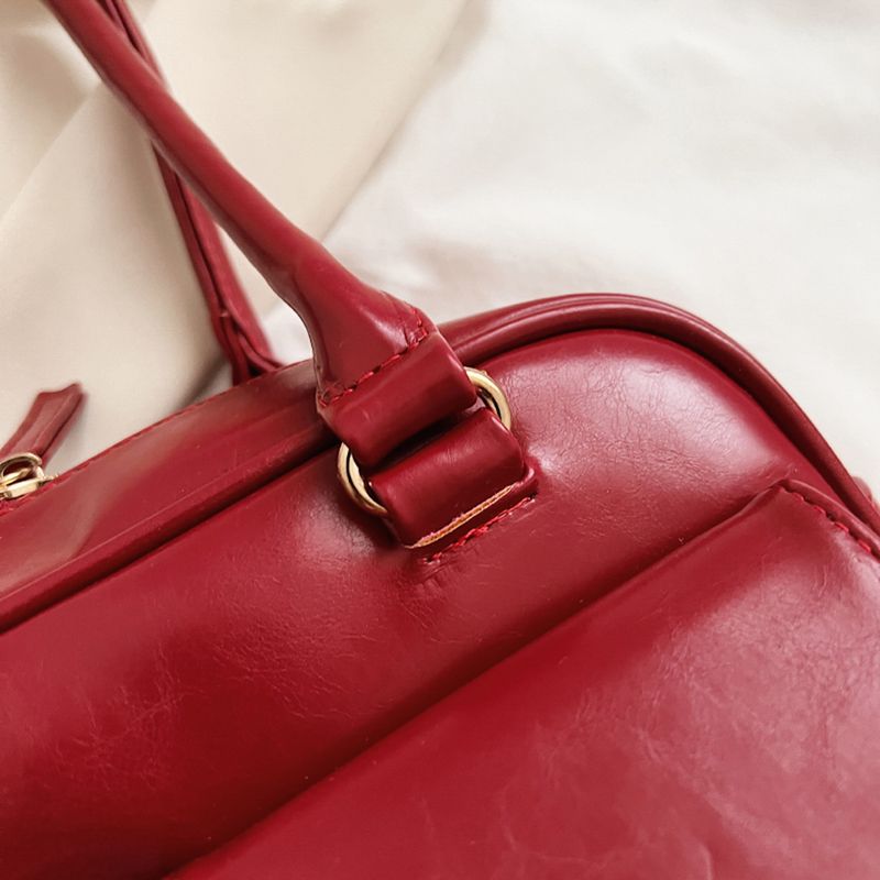 Retro Rot Frauen Schulter Unterarm Taschen PU Leder Multi Damen Satchel Hobo Tasche Luxus Designer Handtasche Weibliche_voghion.com