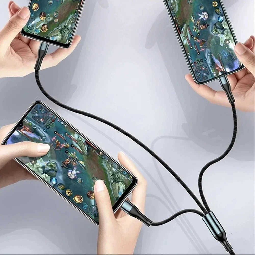 3 In 1 Fast Charging Cable Cell Phone Charger Cord For IPhone Type C Micro USB ☋_voghion.com