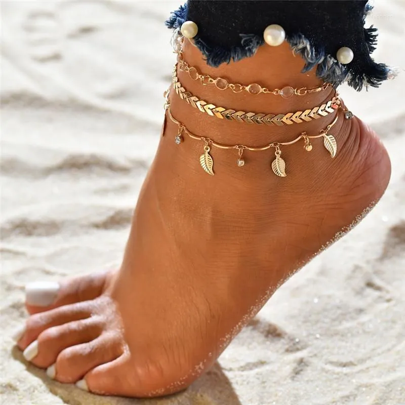 WUKALO Boho drahokamový přívěsek srdce na kotník pro ženy bohémské letní plážové náramky na kotník šperky_voghion.com