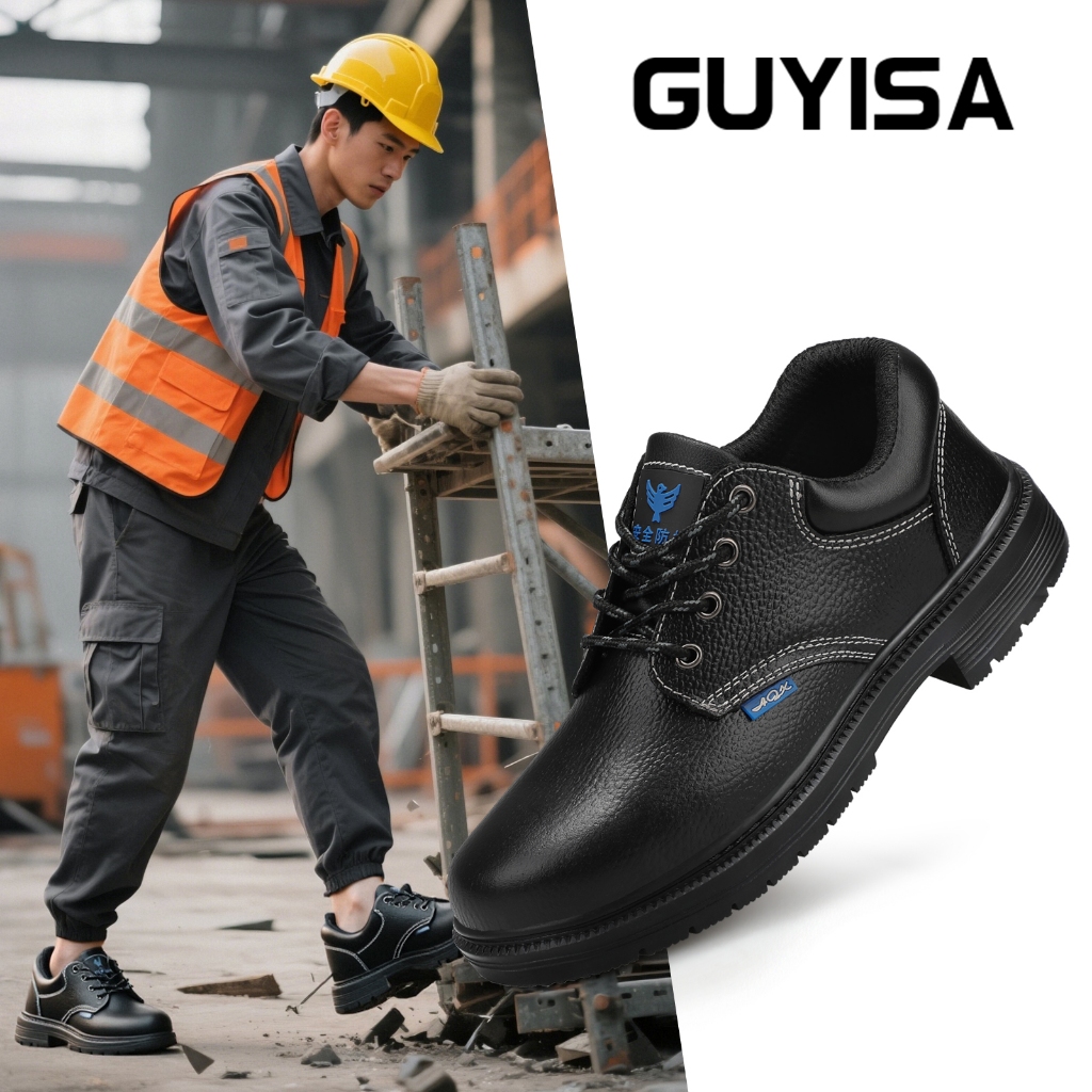 GUYISA Safety Shoes Work Shoes Steel Toe Anti Smashing & Anti Piercing Waterproof 005L 35-47_voghion.com