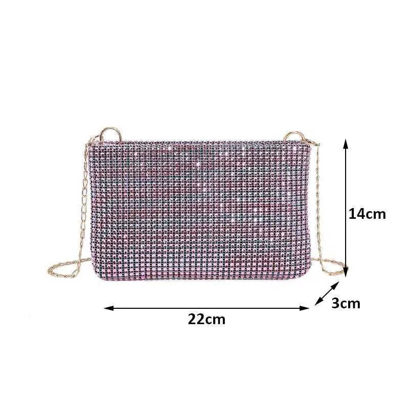 Ydlns Trend Kleine Rhie Quadratische Metallkette Design Schulter Umhängetasche Dia Münzgeldbörse Y241019_voghion.com