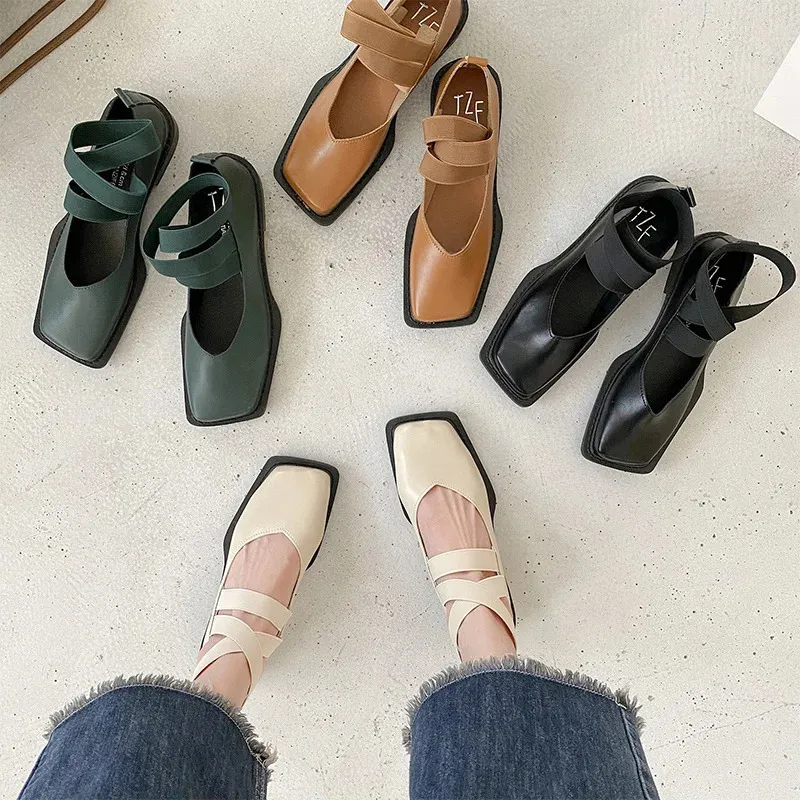 Low Heels Ballerinas Woman Square Toe Casual Female Sneakers Flat Shoes Soft Shallow Mouth Ballet Dress Comfortable_voghion.com
