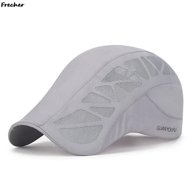 Fashion Men's Mesh Breathable Beret Summer Quick Drying Sun for Women Newsboy Detective Cap Hotel Chef Hats Restaurant Work Hat_voghion.com