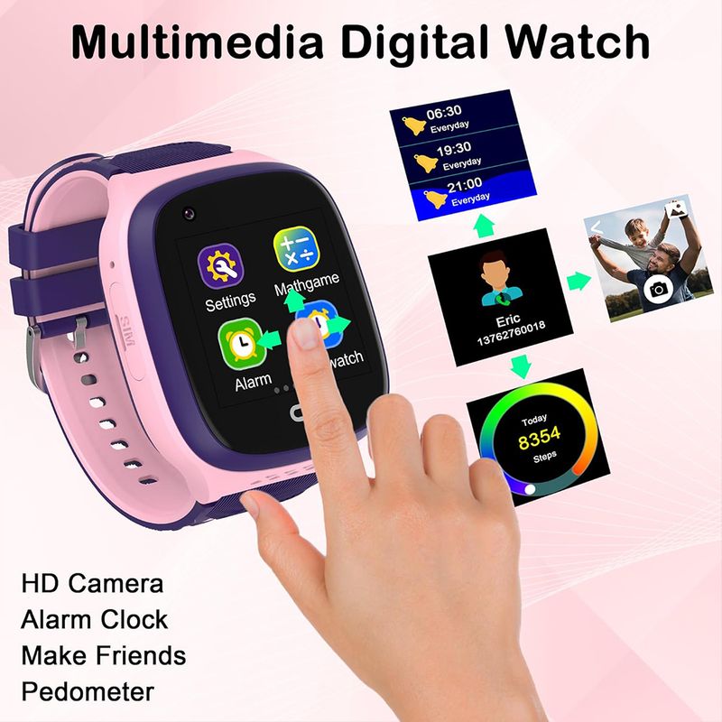 2024 Smart For Kid 4G Sim Card Video Call SOS GPS Location Student Watch for Children Boy Girl Smartwatch_voghion.com