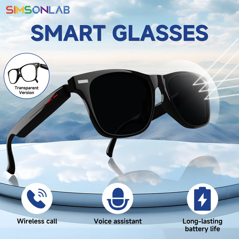 Smart Glasses Anti-UV AI Voice Assistant Music Headphones Bluetooth Call Outdoor Sports Camera Fashion Sunglasses For Men Women_voghion.com