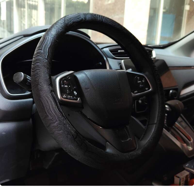 Husă ghidon JDM, țesătură brocată, brodată, neagră, universală, antiderapantă, pentru patru anotimpuri, China-Chic_voghion.com