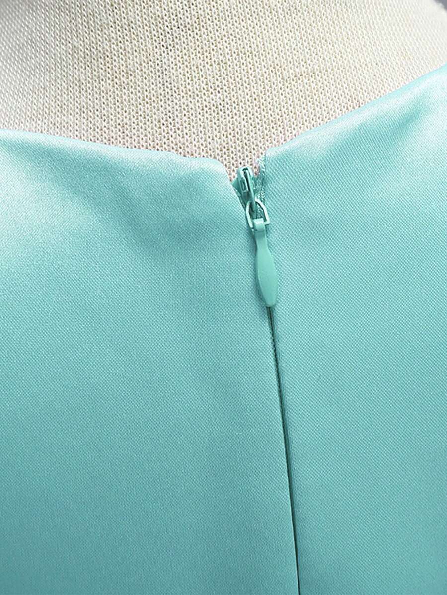 Vestido elegante sin mangas de color liso, vestido para fiesta navideña de niñas_voghion.com