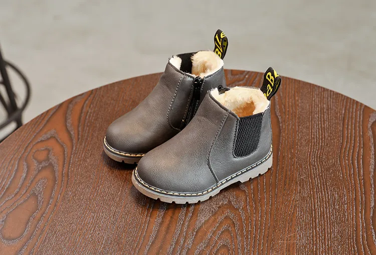 Bērnu modes bērni rudens ziemas mīkstas ādas mazuļu jāšanas zēnu potīšu zābaki meitenēm Cutefeet ikdienas apavi 21. izmērs -_voghion.com