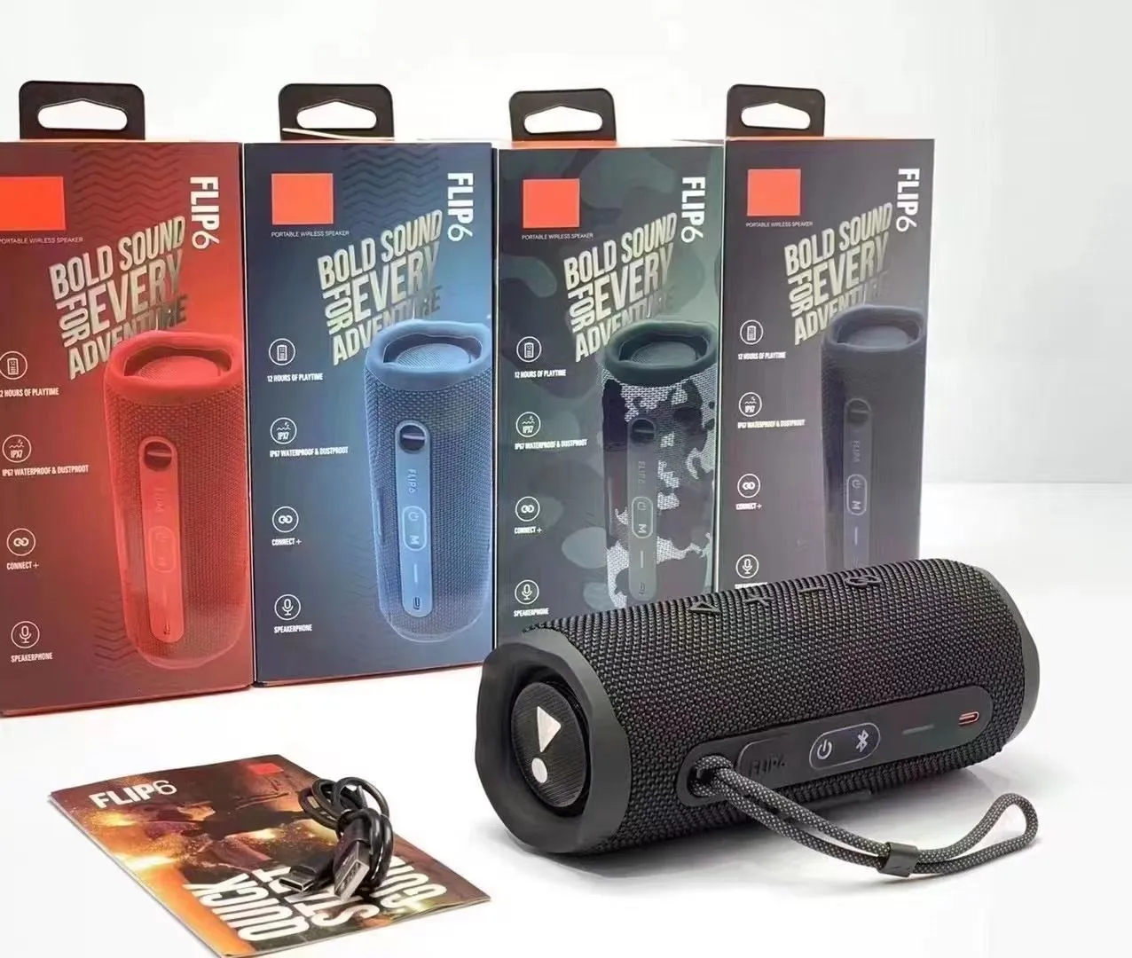FLIP 6 BT Wireless Mini Speaker Outdoor Waterproof Portable Speakers With Powerful Sound And Deep Bass_voghion.com