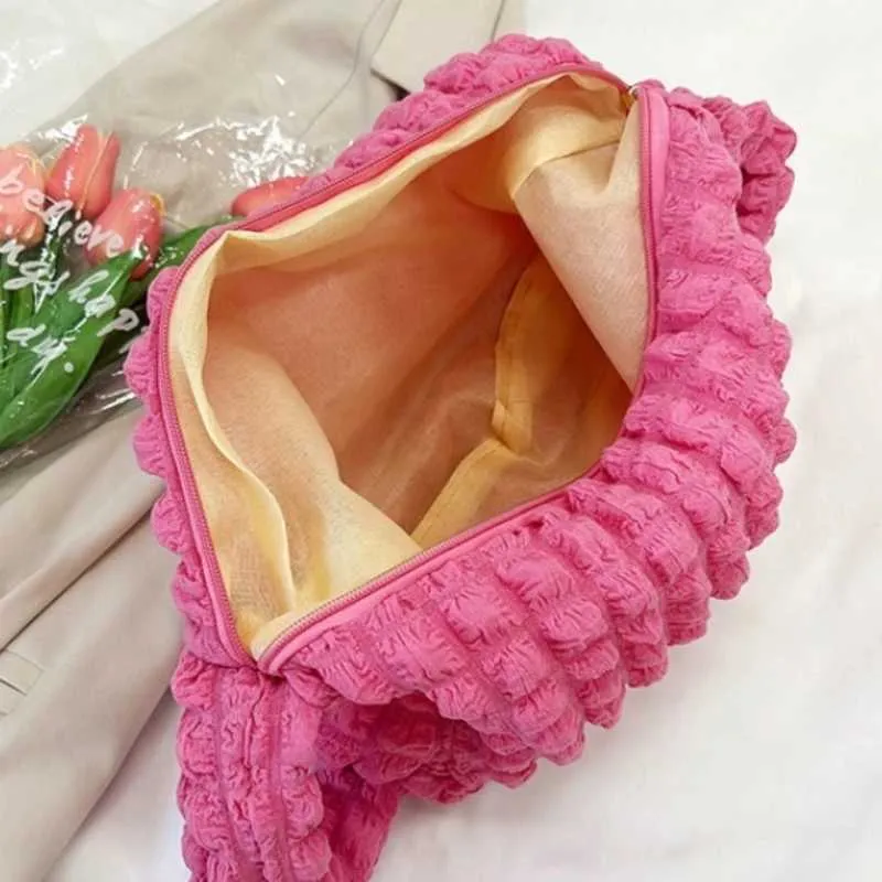 Borsa a tracolla tinta unita grande capacità borsa a mano trapuntata imbottita sotto le ascelle borsa per scarpe Y241026_voghion.com