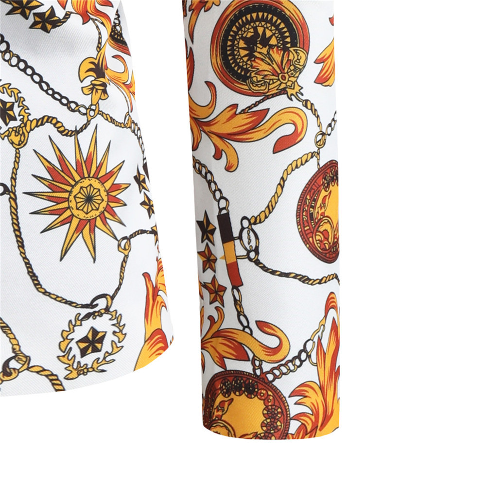 Men's famous clan style printed suit suit men's casual single west coat_viptrois.com