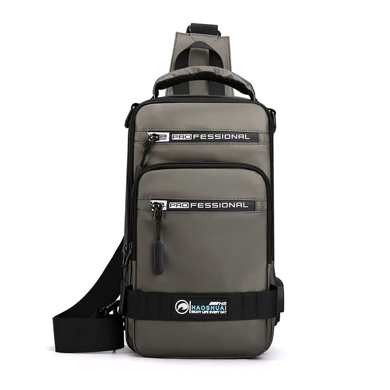 Mode Nylon Rucksack Daypack Männer Cross Body Brust Taschen Pack mit USB Lade Port Reise Männlichen Knapsack Rucksack_voghion.com