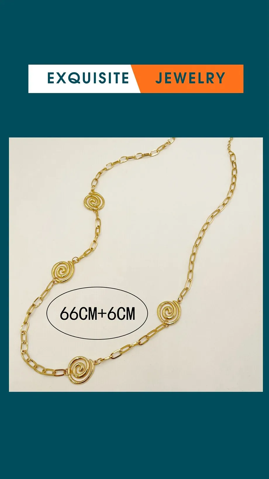 Chaînes YVE Mode Vintage Tempérament Collier En Acier Inoxydable Plaqué Or 14K Spirale ing Hip Hop Tendance Chaîne De Pull_voghion.com