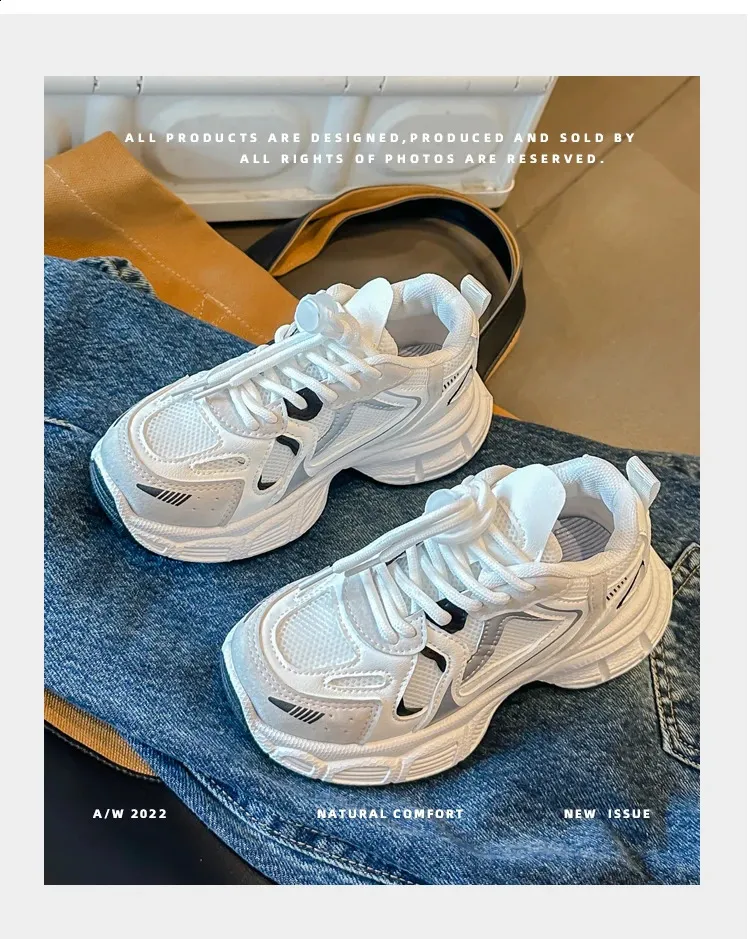 Scarpe sportive casual traspiranti per bambini, corte, paffute, bianche, a righe, con lacci, per tennis da bambini, primavera, 6-14 anni_voghion.com