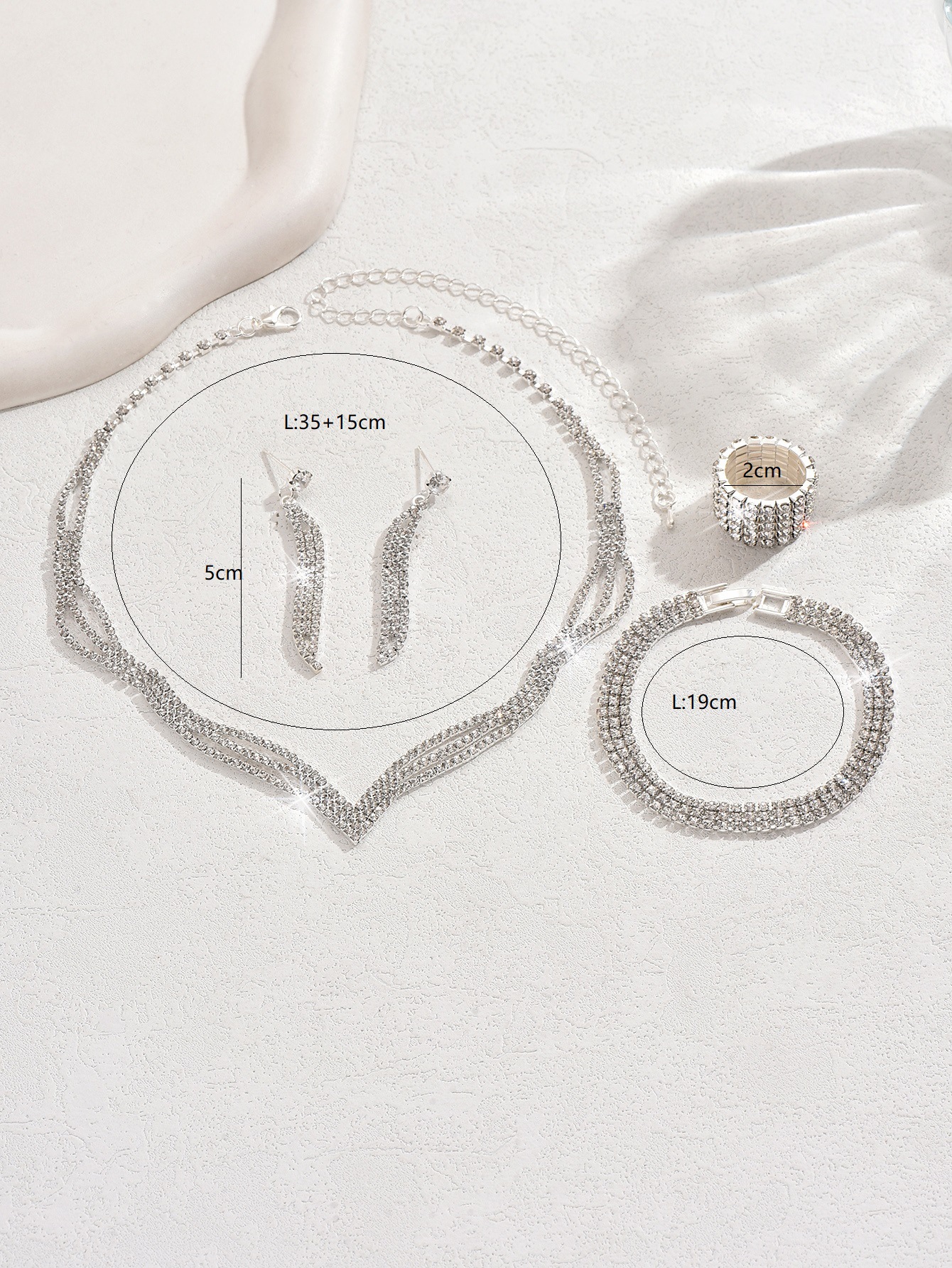 Strass sieraden set voor dames bruidsketting en oorbellen set_voghion.com