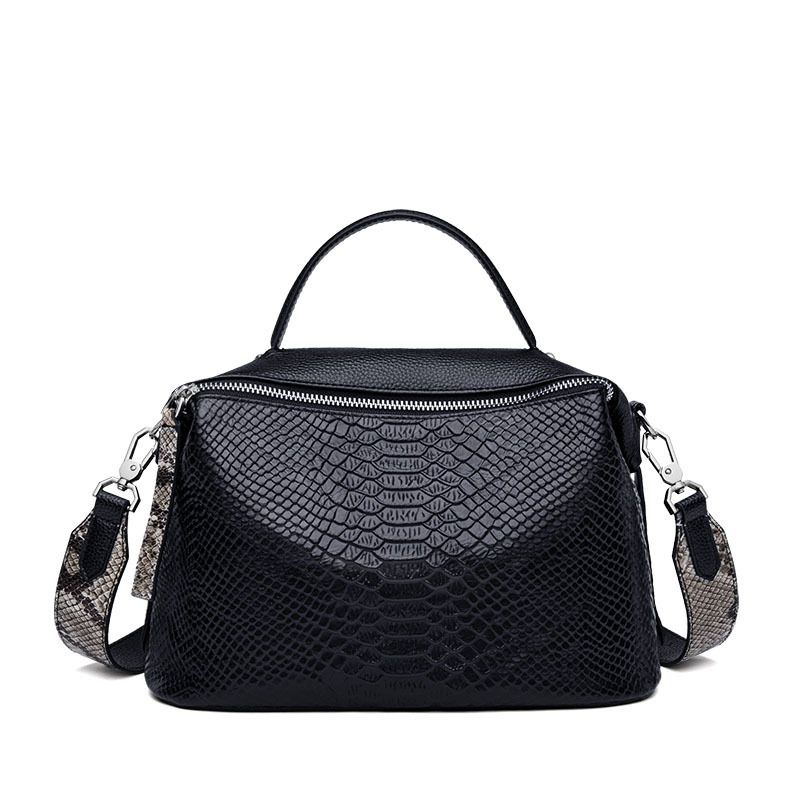 Damen Handtasche aus echtem Schultertasche, Umhängetasche, Rindsleder, echtes Leder, Taschen für Damen, Alligatorleder,_voghion.com