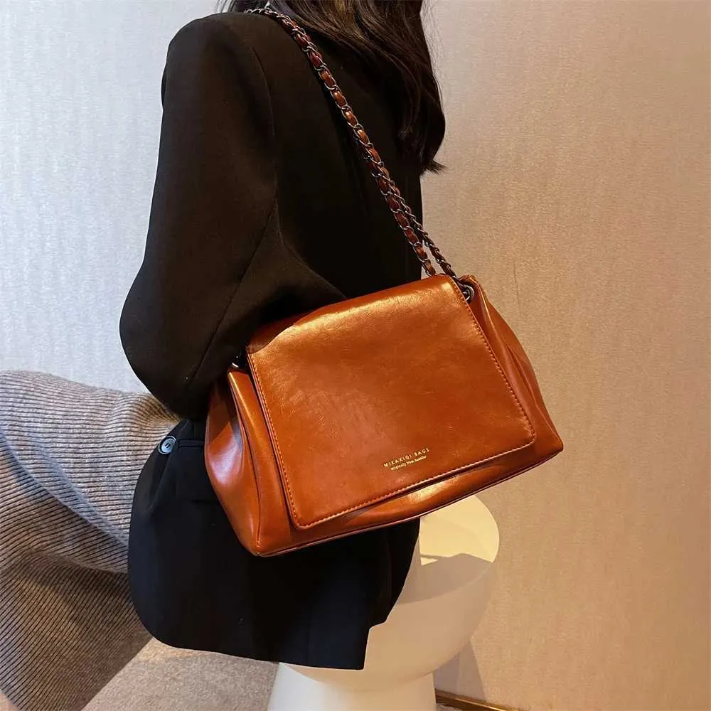 MOODS Retro Tašky přes rameno Pro Ženy 2023 Designová Kabelka Elegantní Řetízek Měkká PU Kůže Velká Kapacita Crossbody Messenger_voghion.com