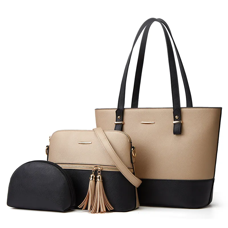 Set borse donna quattro pezzi borsa a spalla design retro_voghion.com