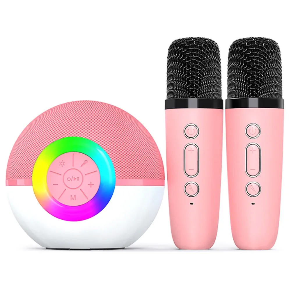 Kids Adults Mini Karaoke Hine Speaker With 2 Protable Bluetooth Wireless Microphone Toys Handhold For Girls Boys Home_voghion.com