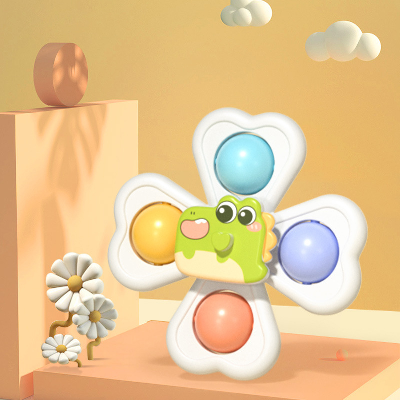 Spinning Top Bath Toy 3 In 1 Educational Sensory Rattle For Babies_voghion.com