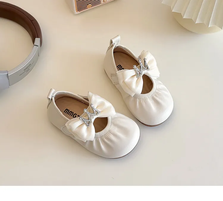 Girls Flats 2025 Fashion Infant Bow Little Kids Soft Sole Pleated Casual Shoes Cutefeet for Toddler Party Wedding Sizes_desvips.com
