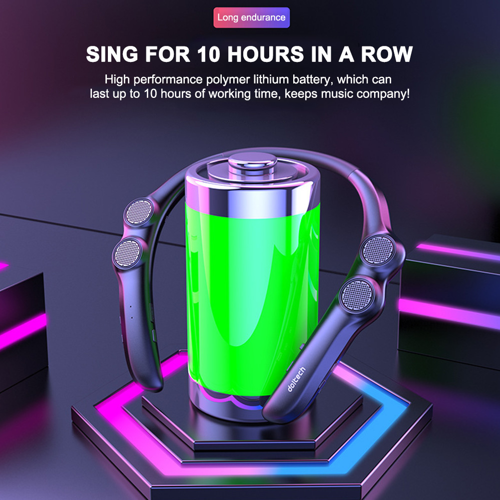 Wearable Bluetooth-compatible Speaker Hanging Neck Wireless Sound Box 4 Speakers Waterproof Sports Game Soundbar_voghion.com