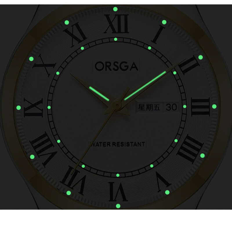 Relógio de quartzo masculino clássico com calendário_voghion.com
