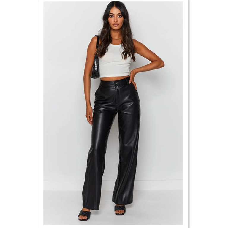 Women's High-elastic Leather Pants For Women Stylish Pu Trousers_voghion.com