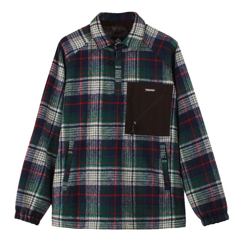 New winter wear men's snowboard double board warm plaid shirt women's ski hoodie couple_voghion.com