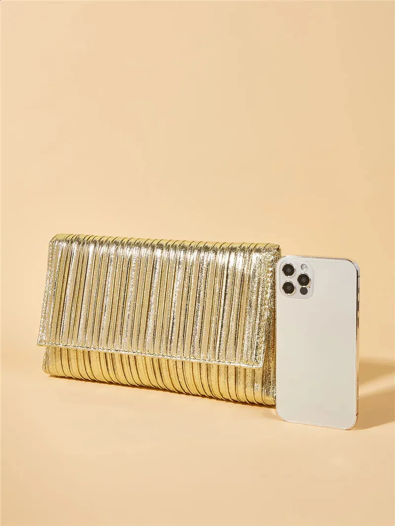 Gold Sequins Evening Clutch for Women 2024 Fashion Party Purse Ladies Chain Shoulder Crossbody Wedding Bags 240830_voghion.com