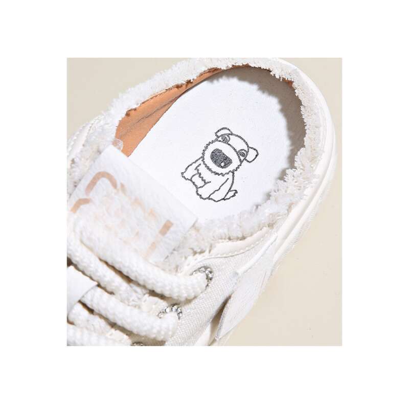 Women's Baotou Canvas Half Slip One Foot Lazy Thick Bottom Heel-less Board Shoes_voghion.com