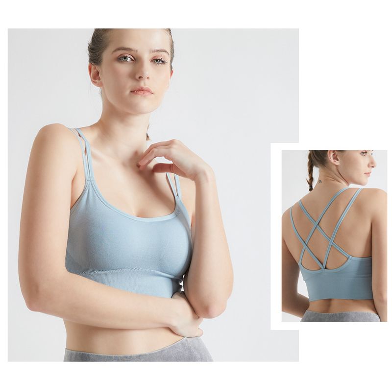 Het dragen van een alles-in-één sport voor vrouwen, Xia Meibei, Yoga, Fiess, BH, Hardlopen, Cross schokabsorberend, Gebundeld_voghion.com