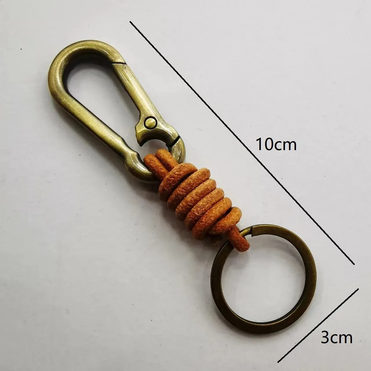Echtes Leder Schlüsselanhänger Zubehör Hochwertiger Taillenhänger Metallfederschnalle Vintage Rindsleder Geflochten Schlüsselanhänger Anhänger 2407_voghion.com