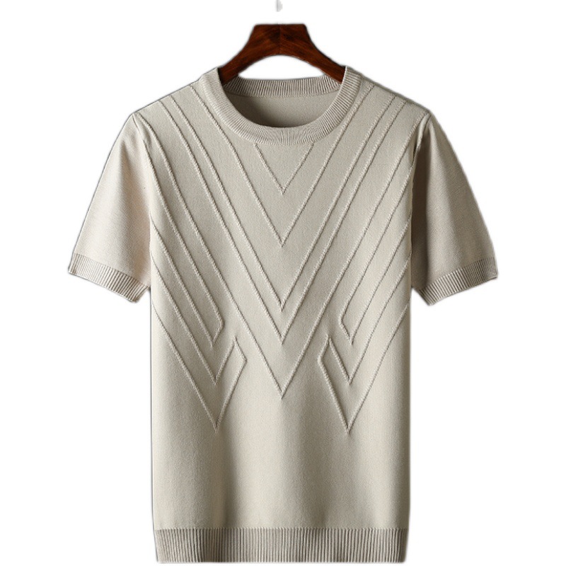 2024 Winter Men's Plus Size Sweater Pullover Slim Fit Solid Color Round Neck Thickened Bottom Sweater_voghion.com