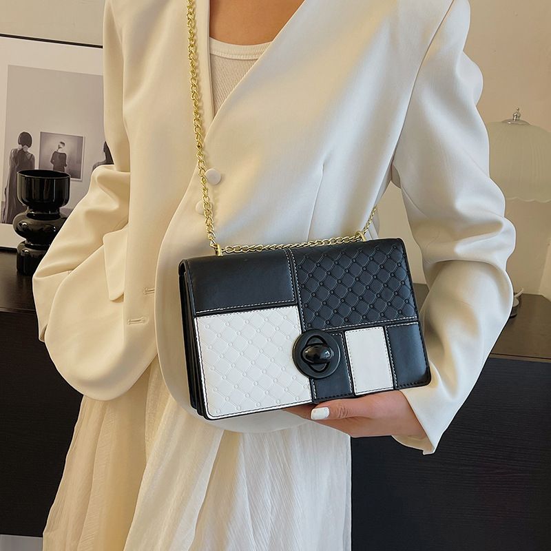 High-End-Tasche für Damen 2023 neue modische Schulter-Umhängetasche Kontrastfarbennähte große Kapazität kleine_voghion.com