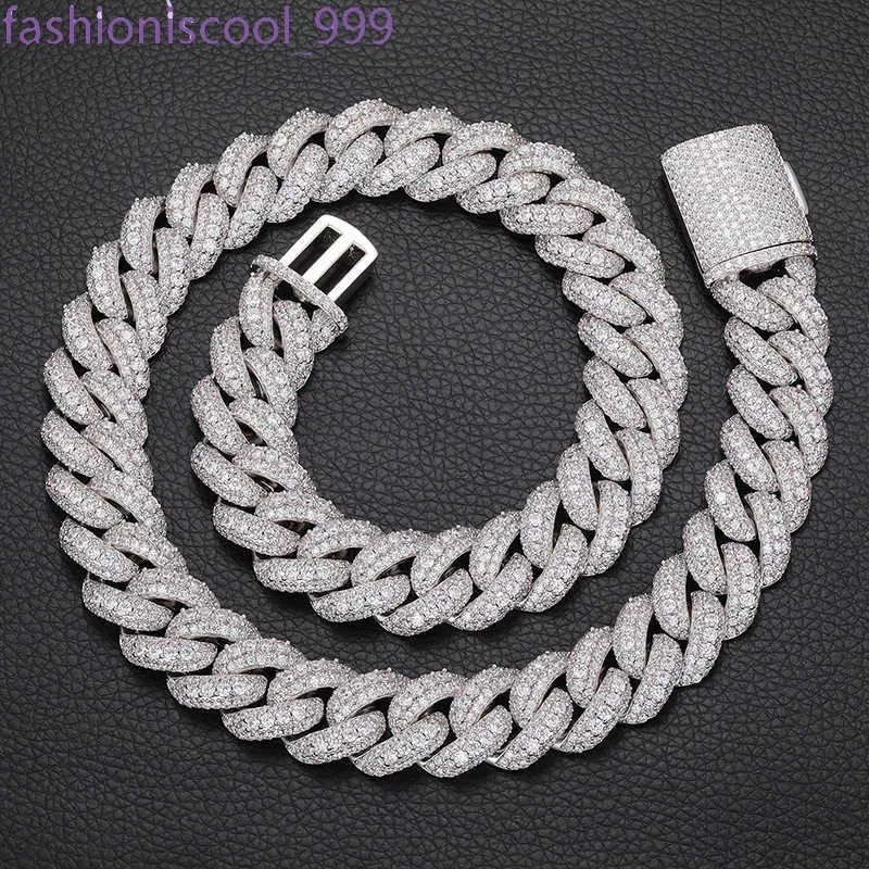 Collana di gioielli in zircone 5A ghiacciata, bracciale da uomo, catena a maglie cubane in rame, larghezza 18 mm_voghion.com