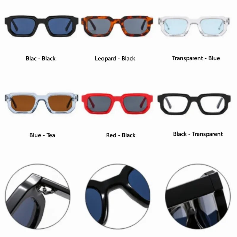 Fashion New Fashion Blue Square Sunglasses For Women Men Retro Designer Clear Lens Sun Glasses Shades UV400 Eyeglasses Wholesale
