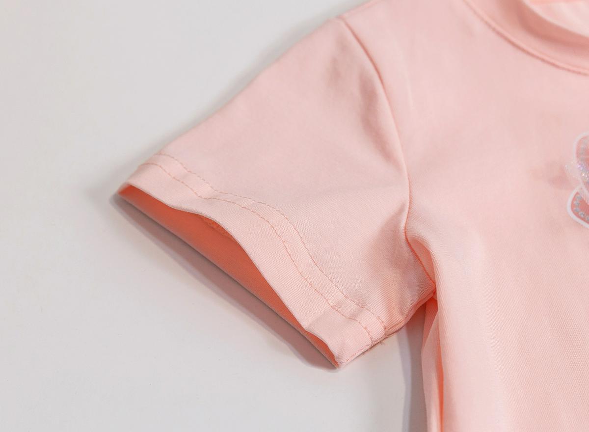 Baby Clothing Children's summer short sleeve candy color fashion simple bow small children short sleeve sweet T-shirt_voghion.com