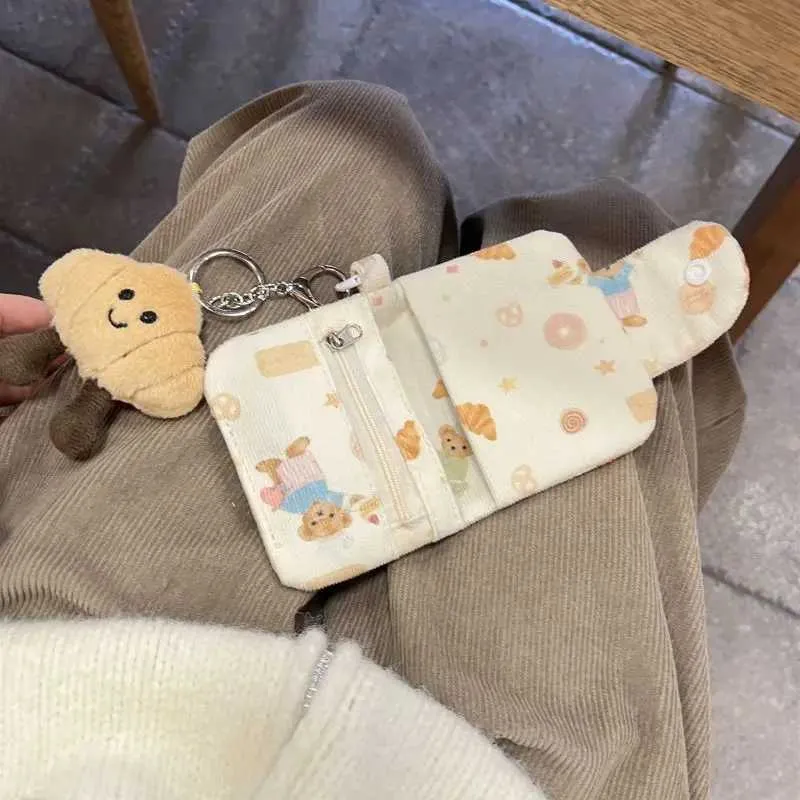 1 Stück süße Cartoon-Geldbörse für Studenten, Kaii, Tierbär, Brieftasche, Karte, süße tragbare Mini-Clutch für Mädchen C241210_voghion.com