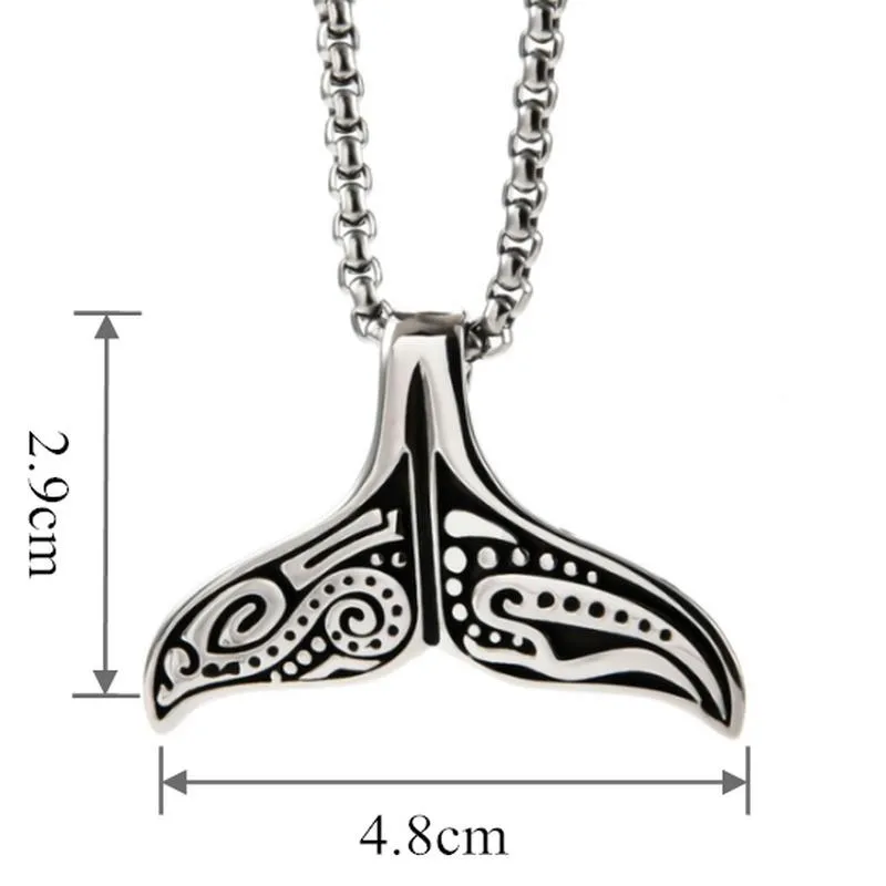 Anhänger Necs Männer und Frauen Mode Kreative Persönlichkeit Design Retro Whale Tail Muster Casual Dance Party Geschenk_voghion.com