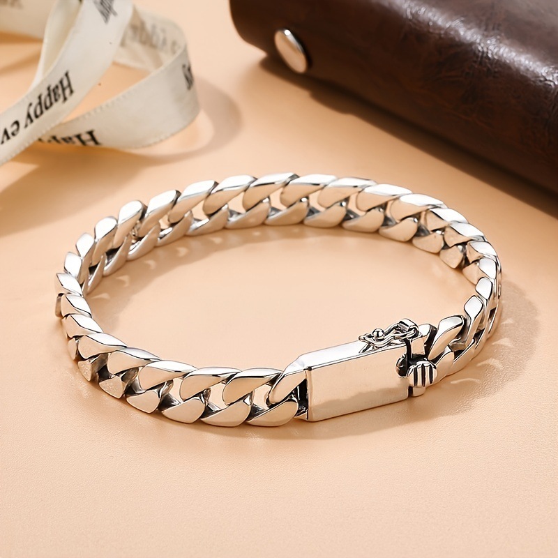 High-Quality Fashion Personality Miami Cuban Chain Men's Metal Bracelet Trendy Classic Party Jewelry_voghion.com