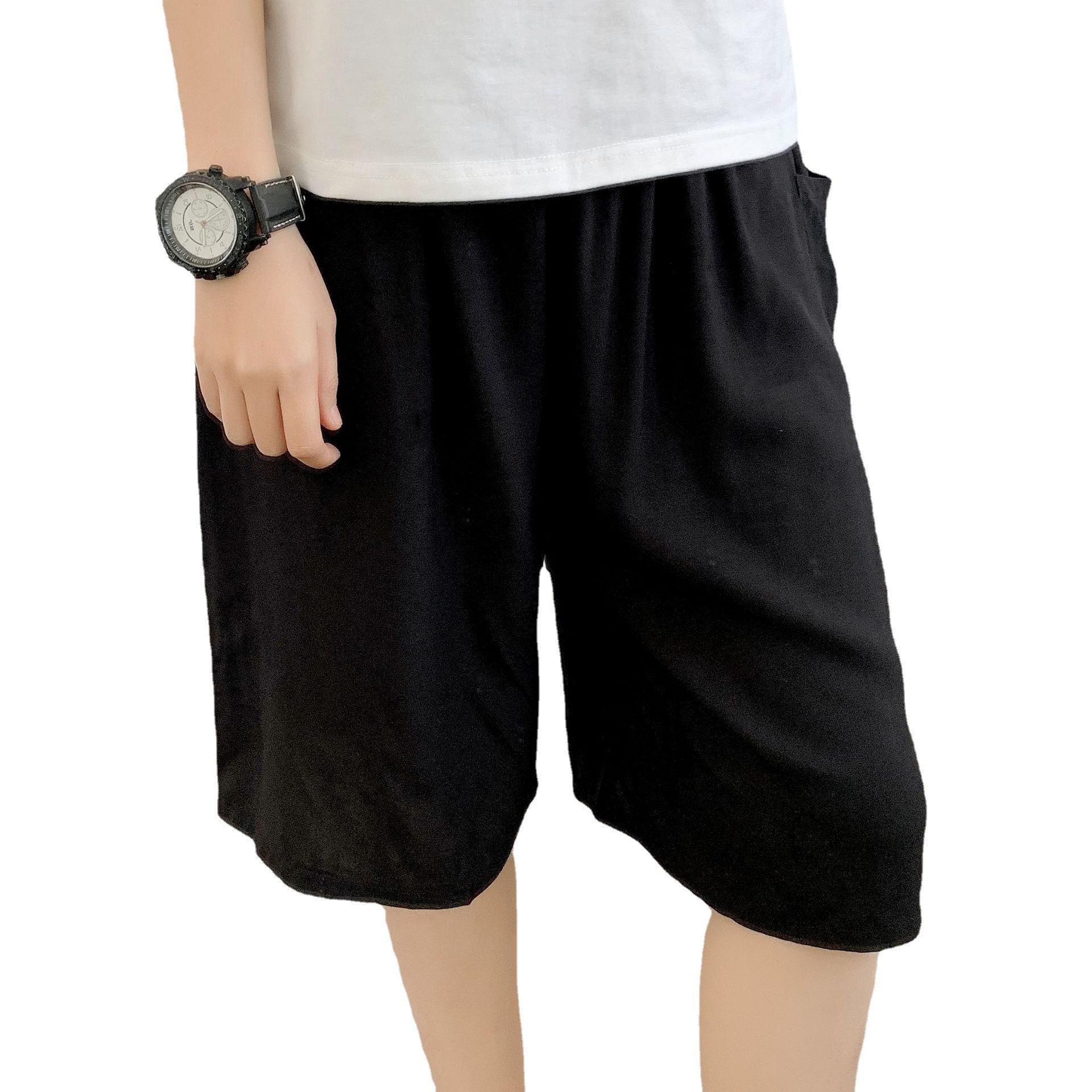 Men's Sleep Cotton pajama pants Thin rayon shorts Baggy plus quarter pants beach pants_voghion.com