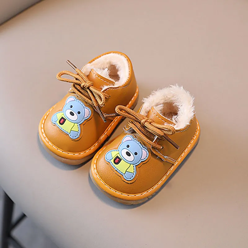 Infant Winter Erste Wanderer Plüsch Warme Baby Mädchen Nette Cartoon Casual Junge Littlesprouts Flache Weiche Bequeme Kleinkind_voghion.com