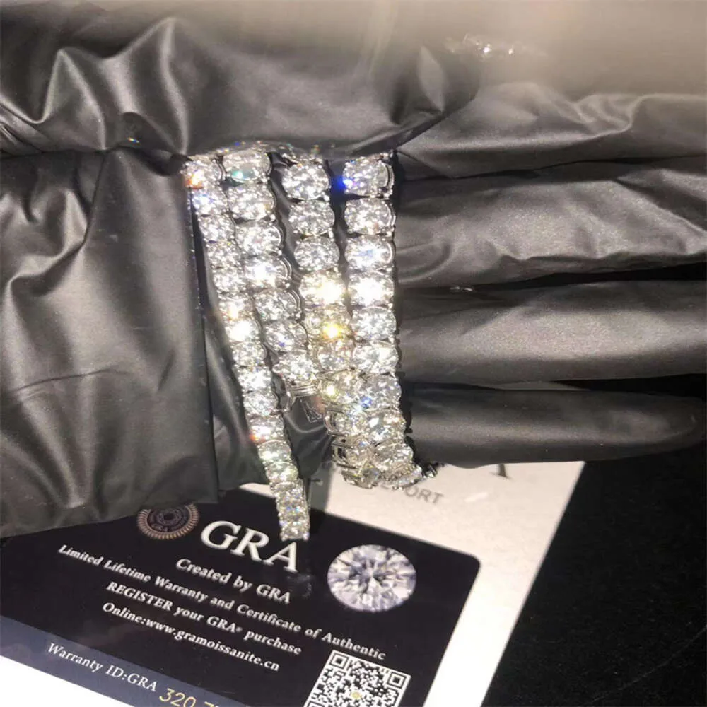 Collana con diamanti Moissanite VVS in argento Sterling 925 da 2 mm, 3 mm, 4 mm, 5 mm e 6,5 mm, catena da tennis con moissanite, Hip Hop, prezzo più basso_voghion.com