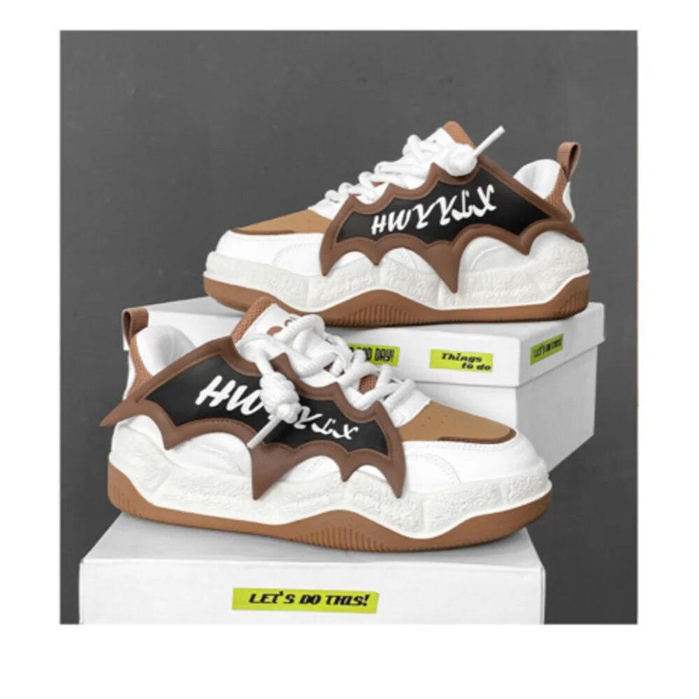 Trendige Sneaker Damen Farbkombination Schnürschuhe Flach_voghion.com