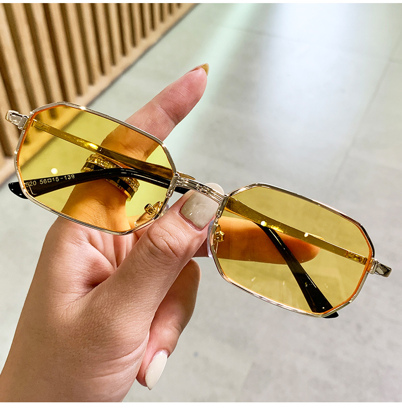 Moda Uomo stretto moda rettangolo donna metallo occhiali da sole di marca di lusso 2024 Classico Oculos Masculino lenti UV400_voghion.com