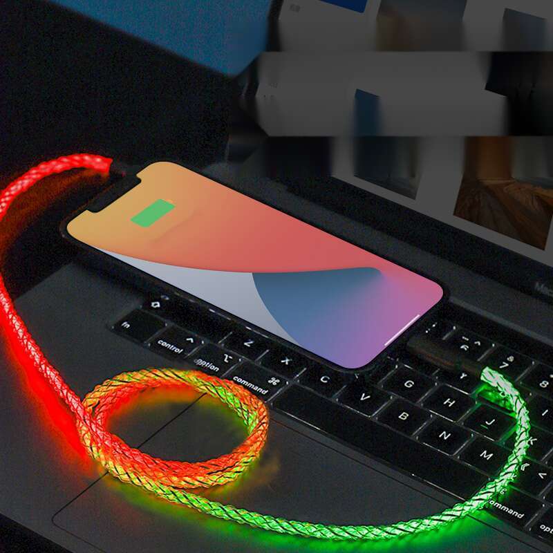 Flowing RGB Data Suitable For PD Fast Charging, Huawei TypeC Iridescent Car Charging Cable_voghion.com