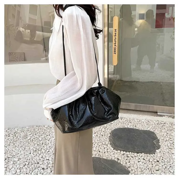 Kleines Design Damen Leder Sier Cloud Gold Umhängetasche Damen Party Clutch Geldbörse Weibliche HandtaschenC241211_voghion.com