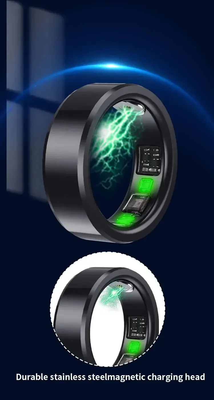 Fashion Health Tracker for Heart Rate Sleep Step Counting Body Temperature Monitoring Smart Finger Ring 240730_voghion.com